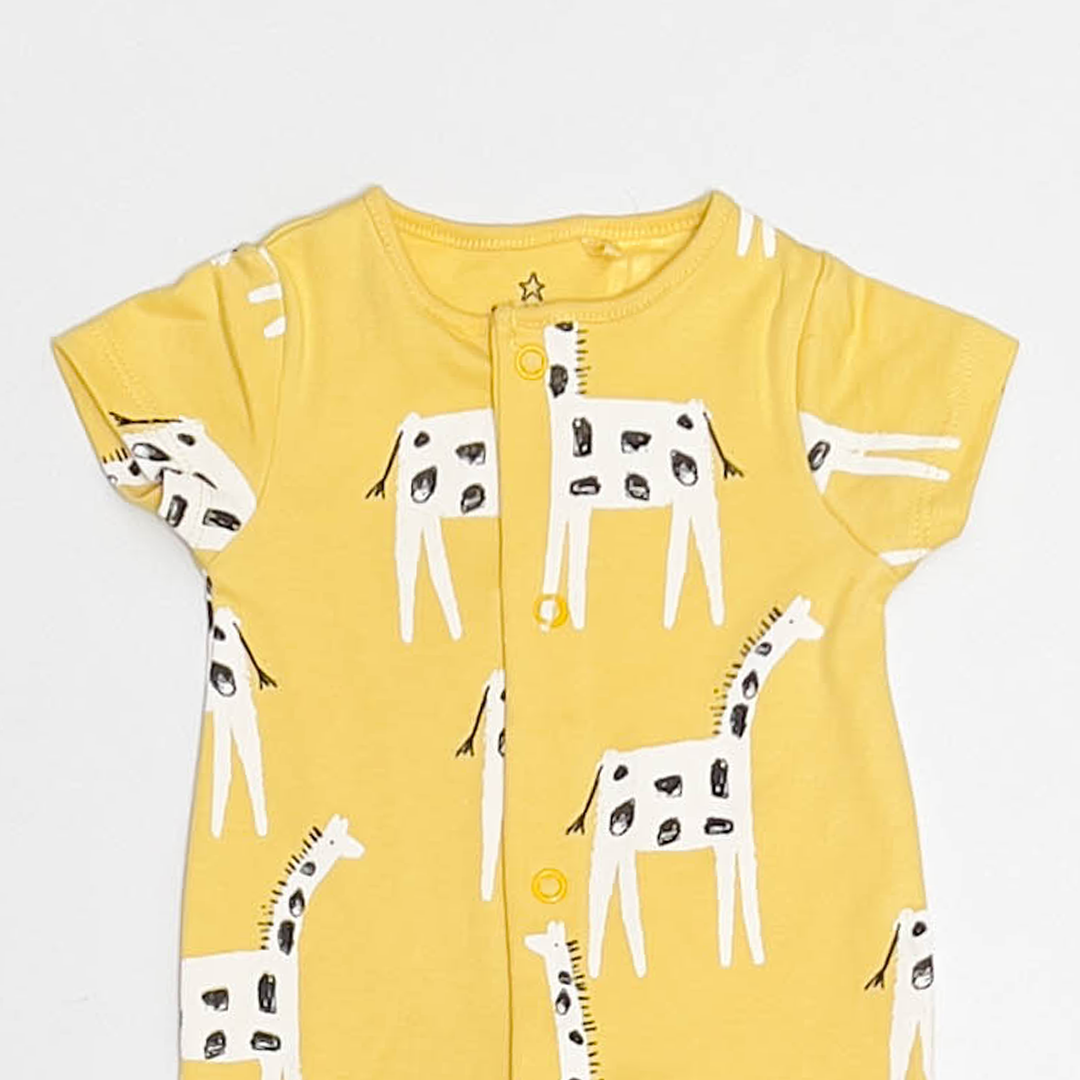 YELLOW GIRAFFE PRINTED JUMPSUIT
