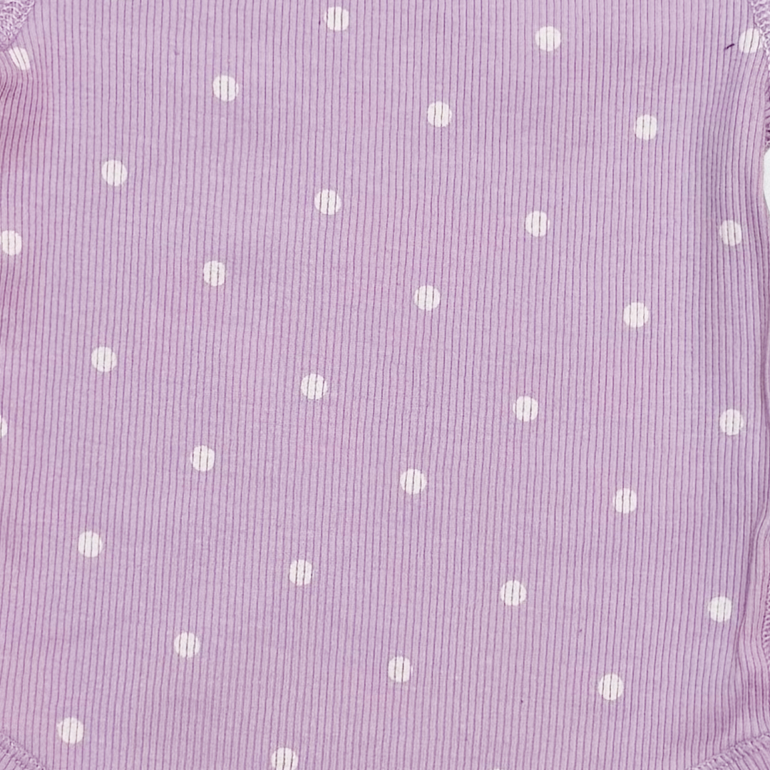 LAVENDER RIBBED POLKA DOTTED ONESIE