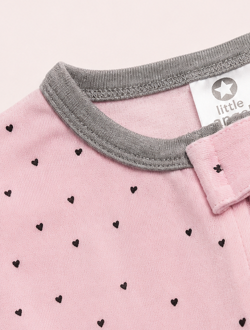 Pink love printed sleepsuit