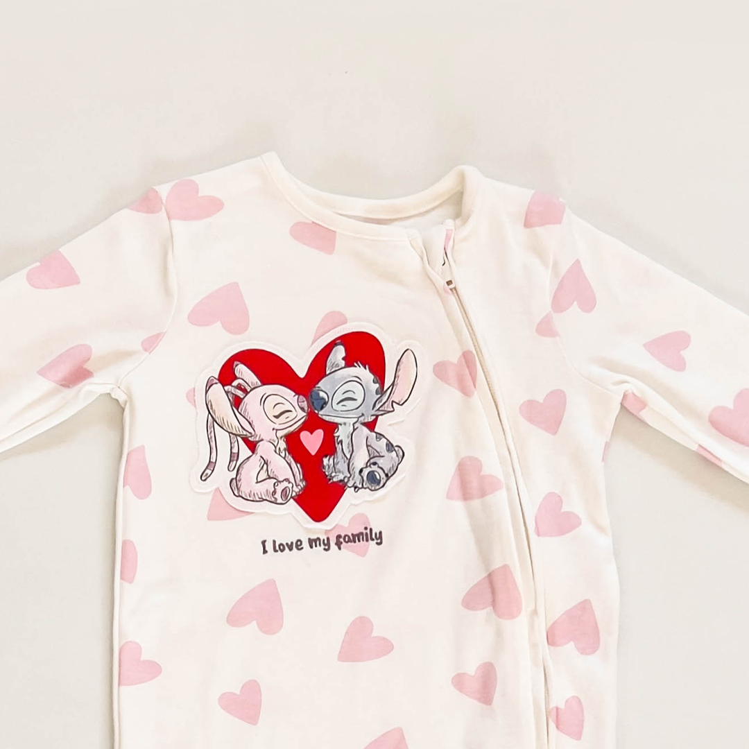 PINK LOVE PRINTED SLEEPSUIT