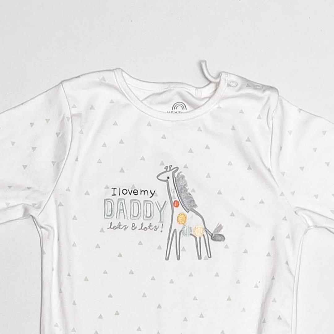 WHITE TRIANGLE PRINTED ONESIE