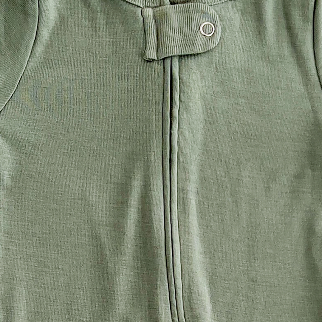 PLAIN OLIVE GREEN SLEEPSUIT