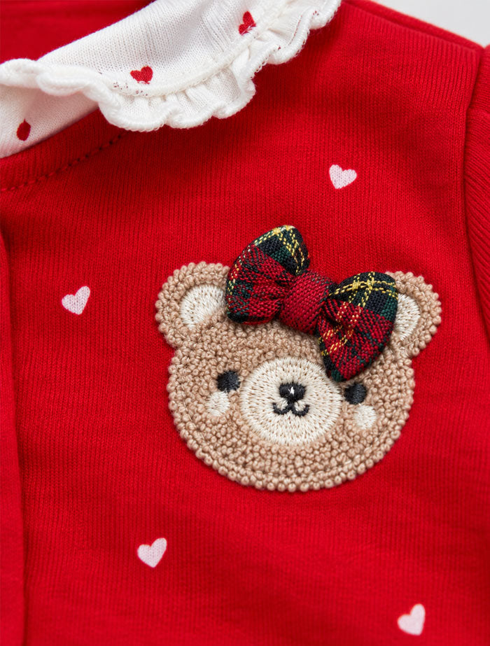Sweetheart Teddy Collared Sleepsuit