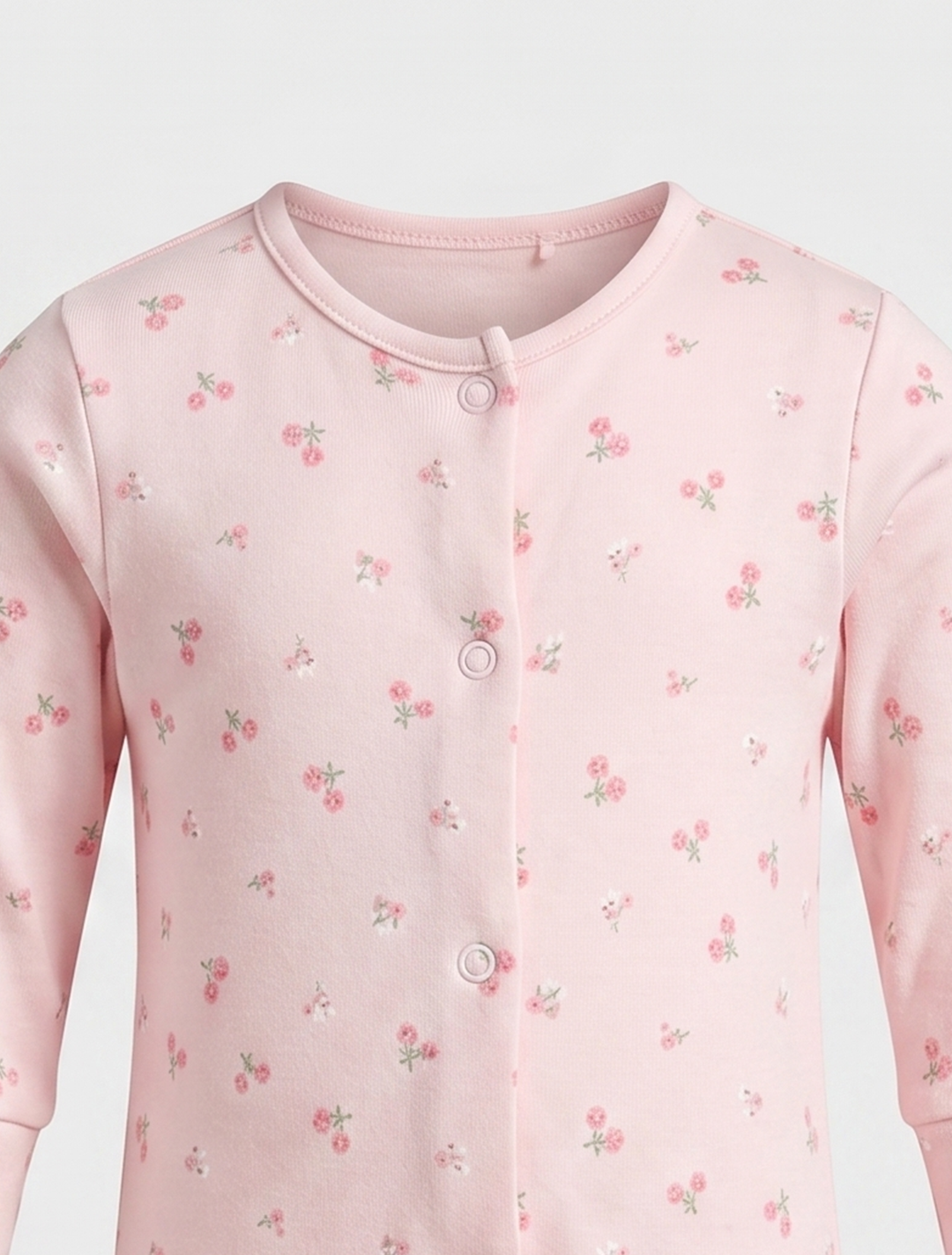 Pink floral printed sleepsuit