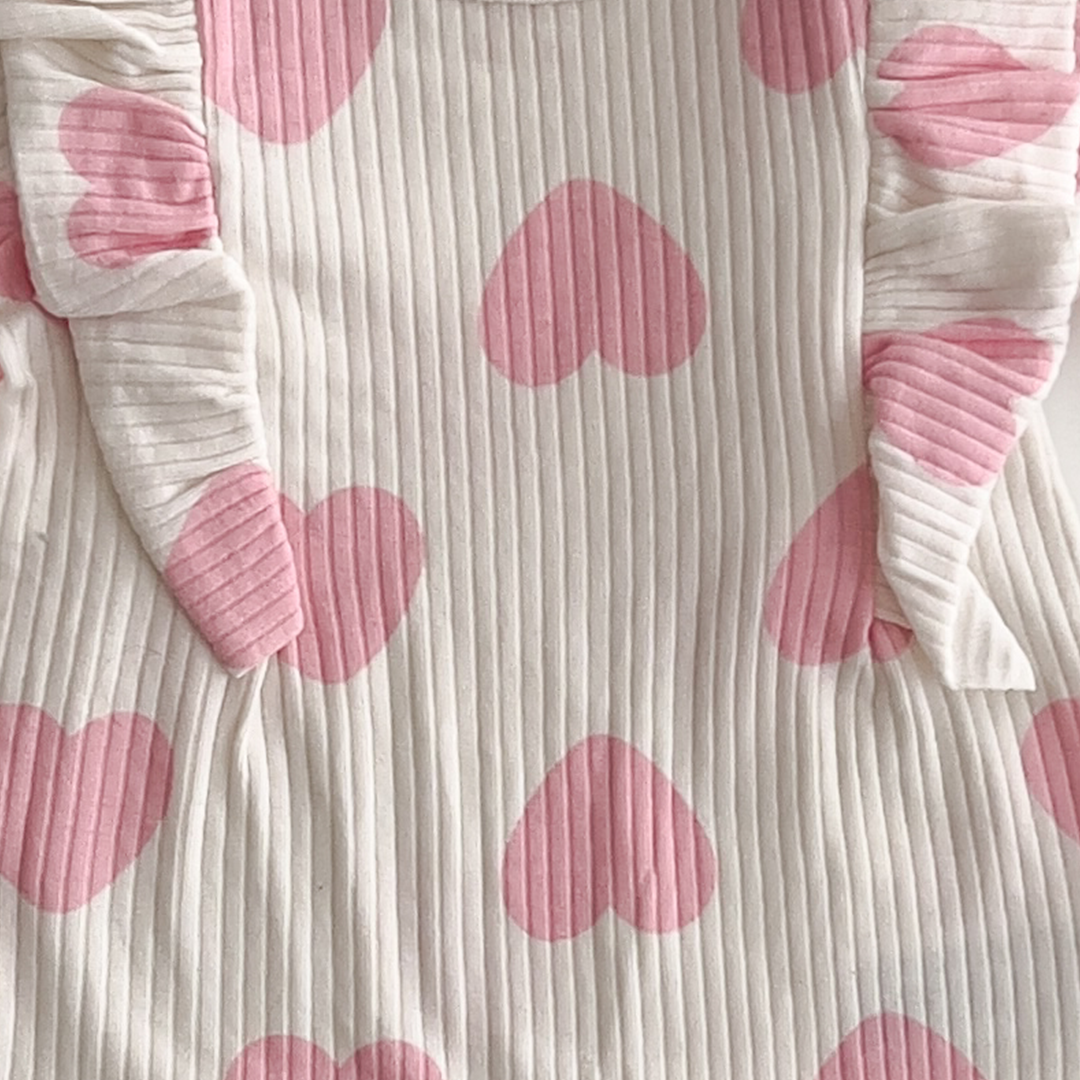 PINK LOVE RIBBED ROMPER