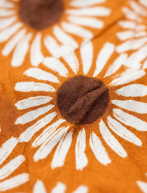 Brown orange floral fancy onesie