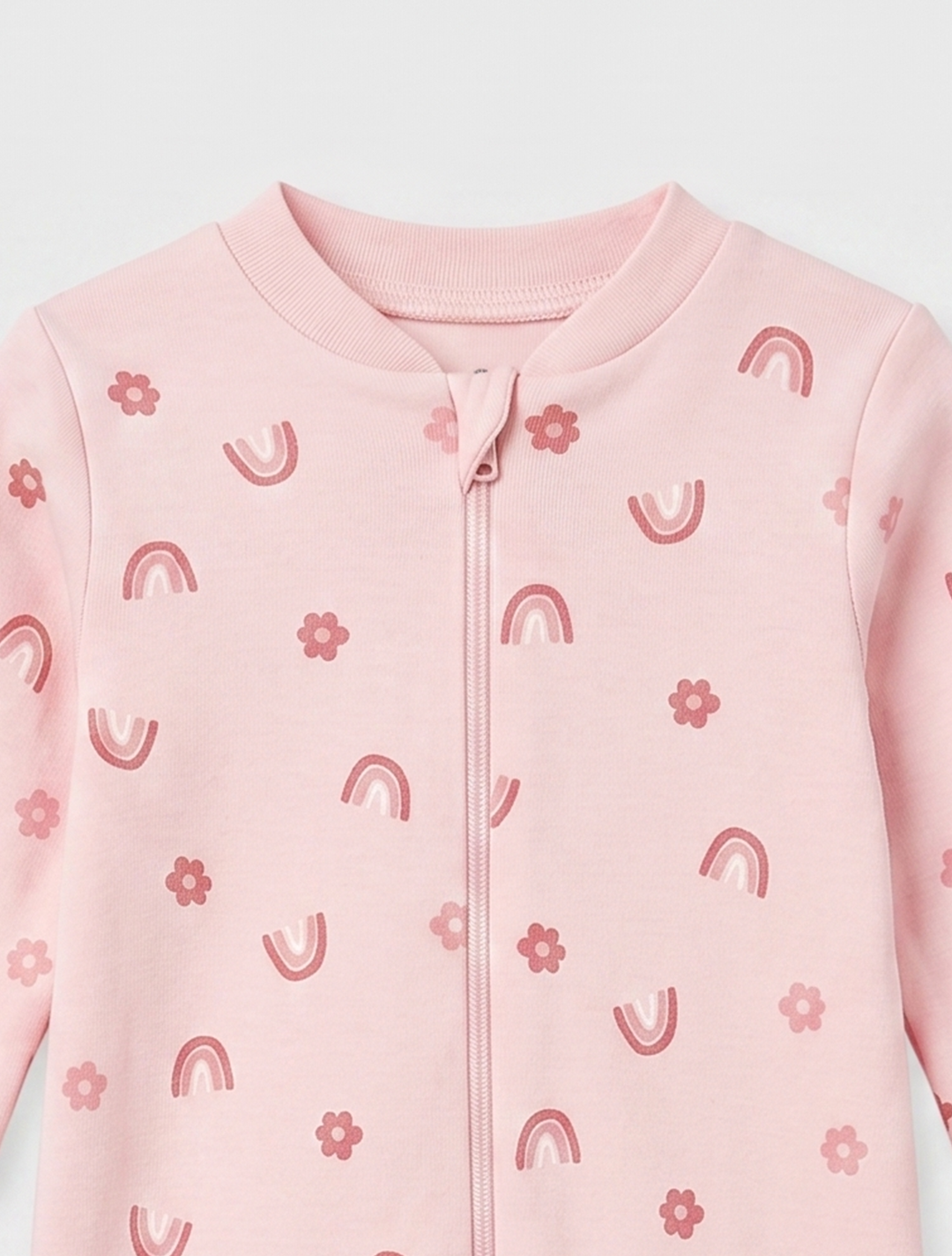 PINK RAINBOW ZIPPER SLEEPSUIT