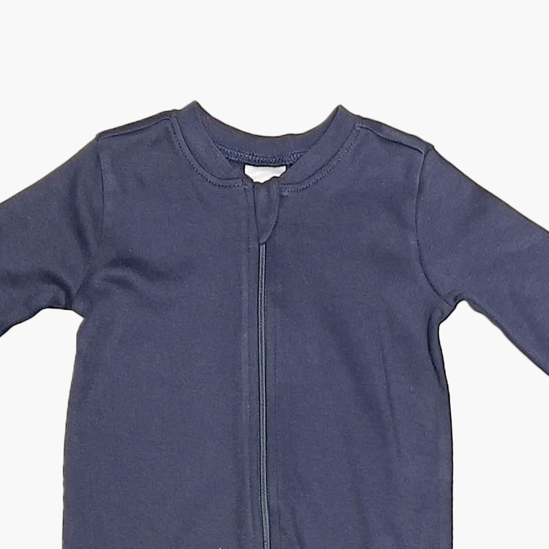 NAVY BLUE PLAIN ZIPPER SLEEPSUIT