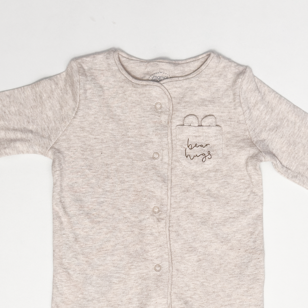 BEIGE BUTTON TYPE SLEEPSUIT
