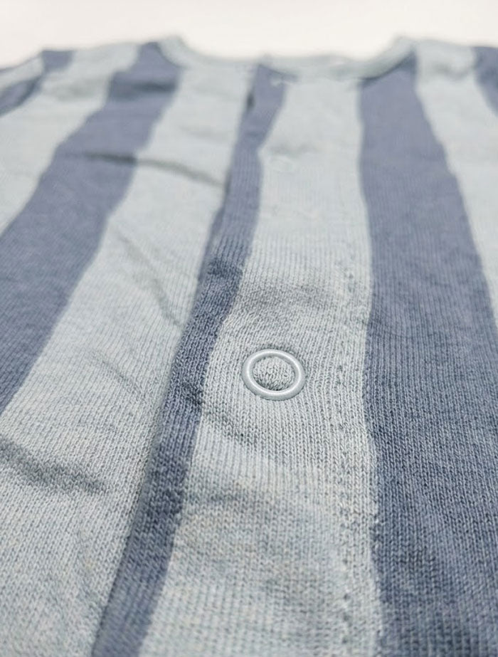 Blue stripes button sleepsuit