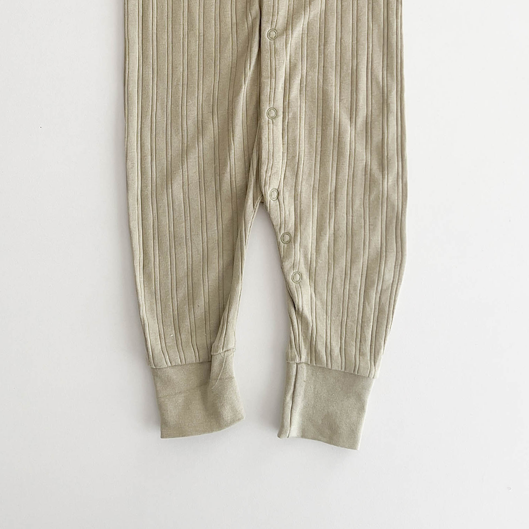 GREEN SAGE RIBBED ROMPER