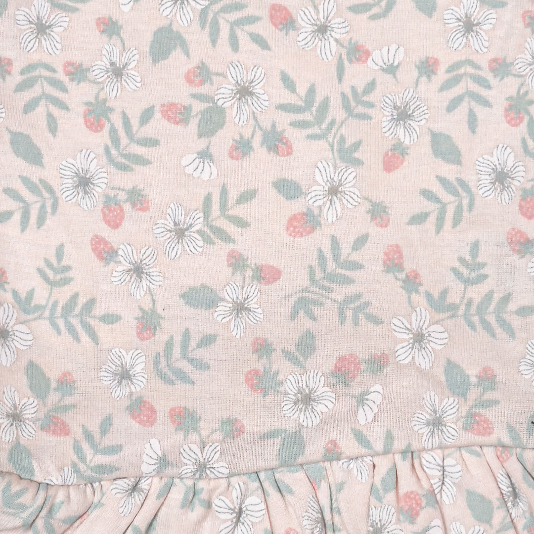 PINK STRAWBERRIES PRINTED SUNSUIT