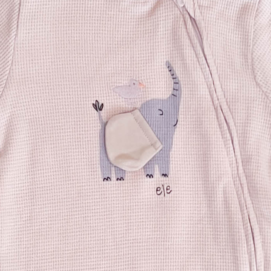 LAVENDER ELE KNITTED ZIPPER ROMPER