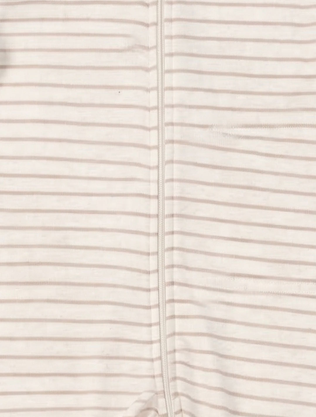 BEIGE STRIPED ZIPPER SLEEPSUIT