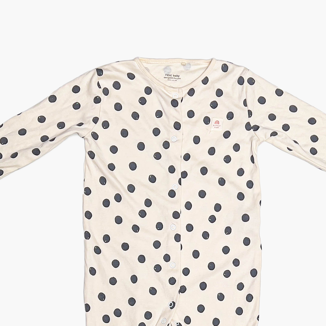 BEIGE POLKA DOTTED ROMPER