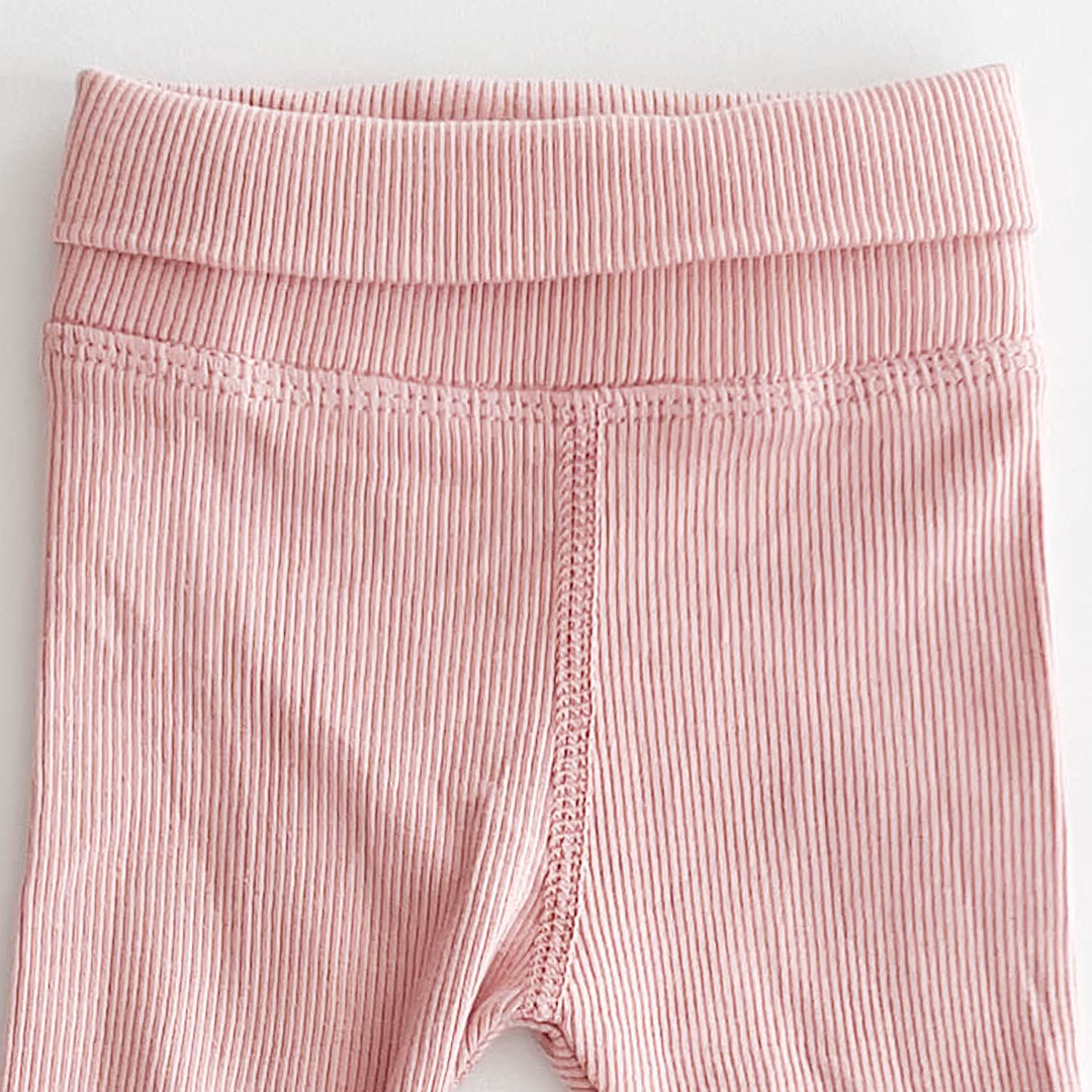 DUSTY PINK RIBBED PANTS