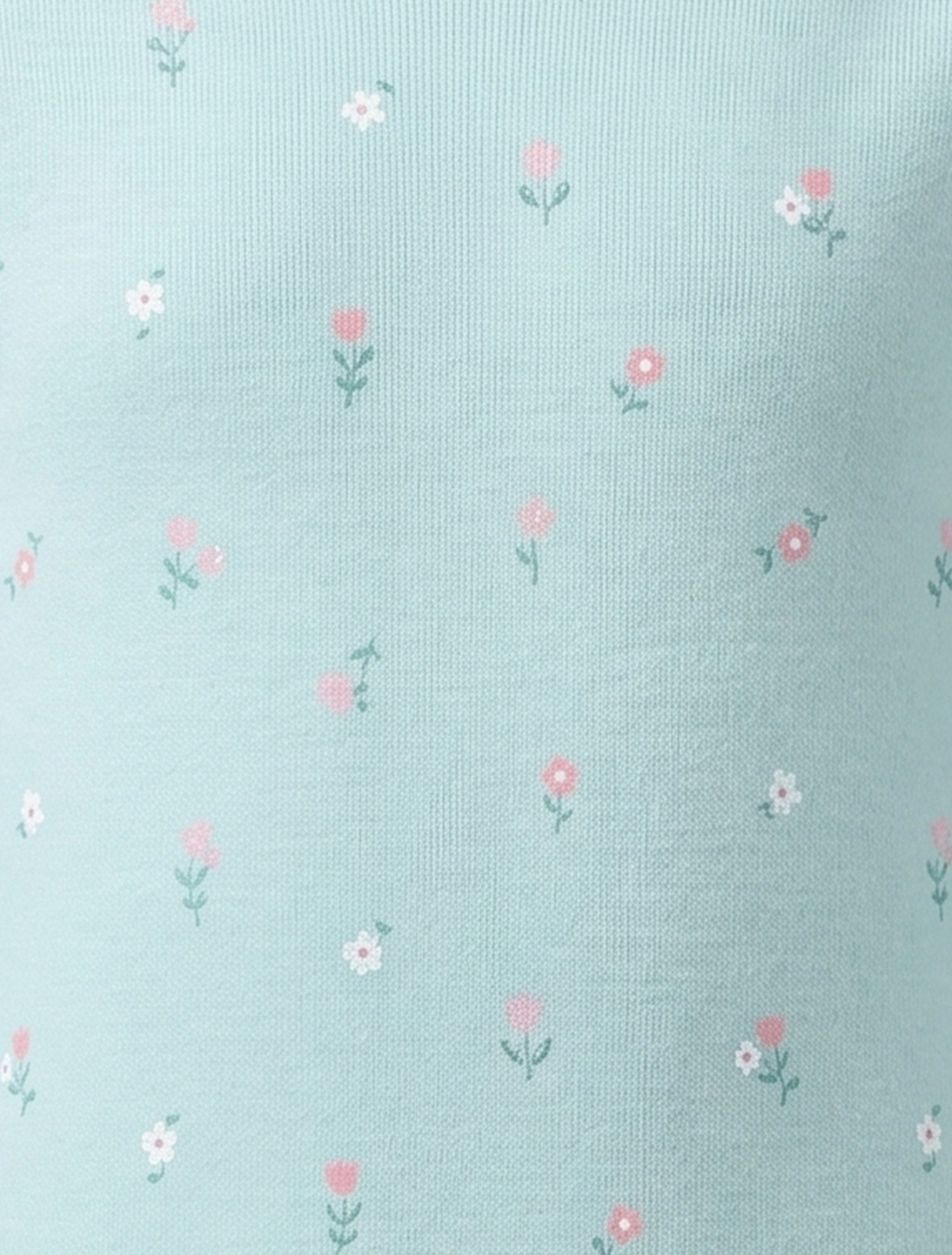 AQUA BLUE FLORAL PRINTED ONESIE