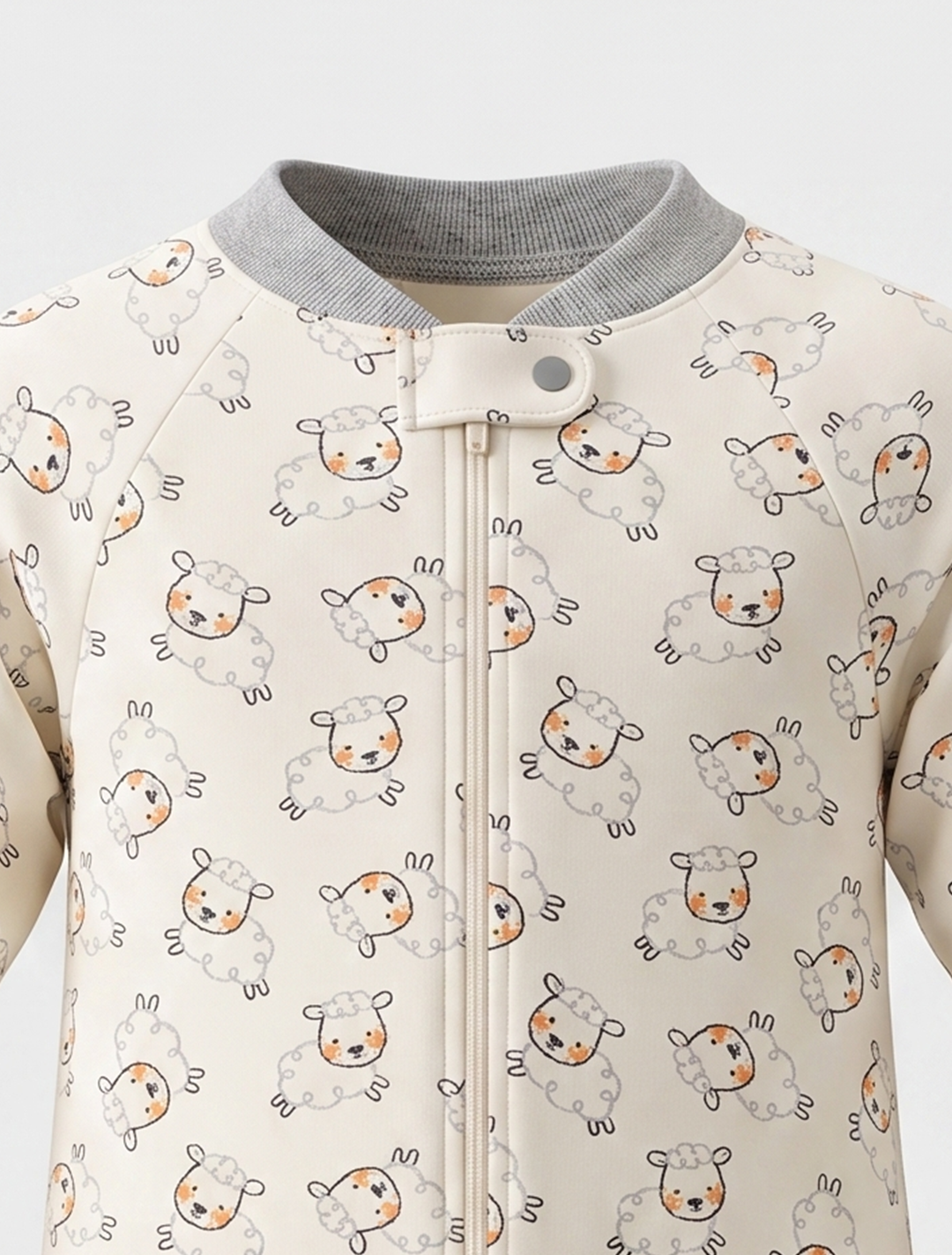 Grey sheep zipper sleepsuit