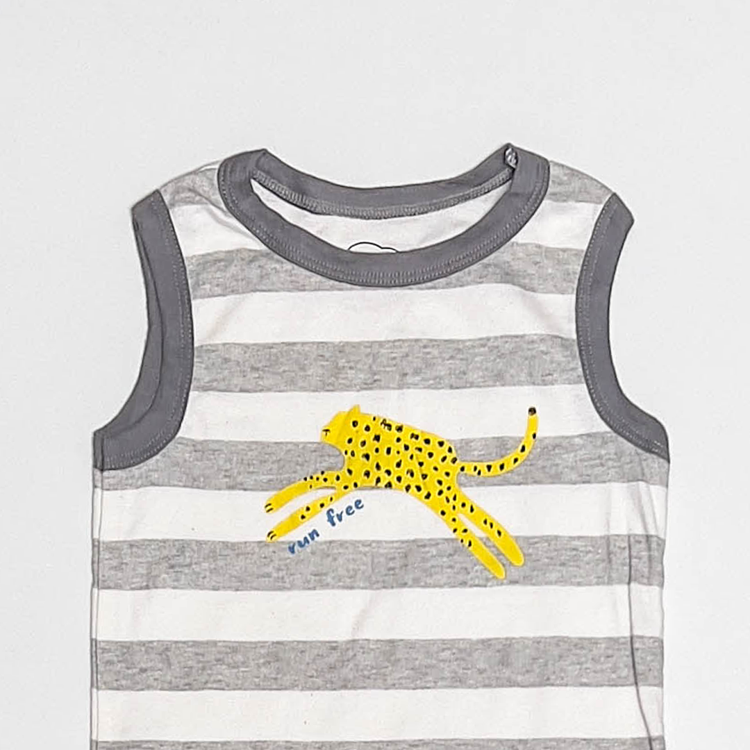 GREY STRIPED JUMPSUIT