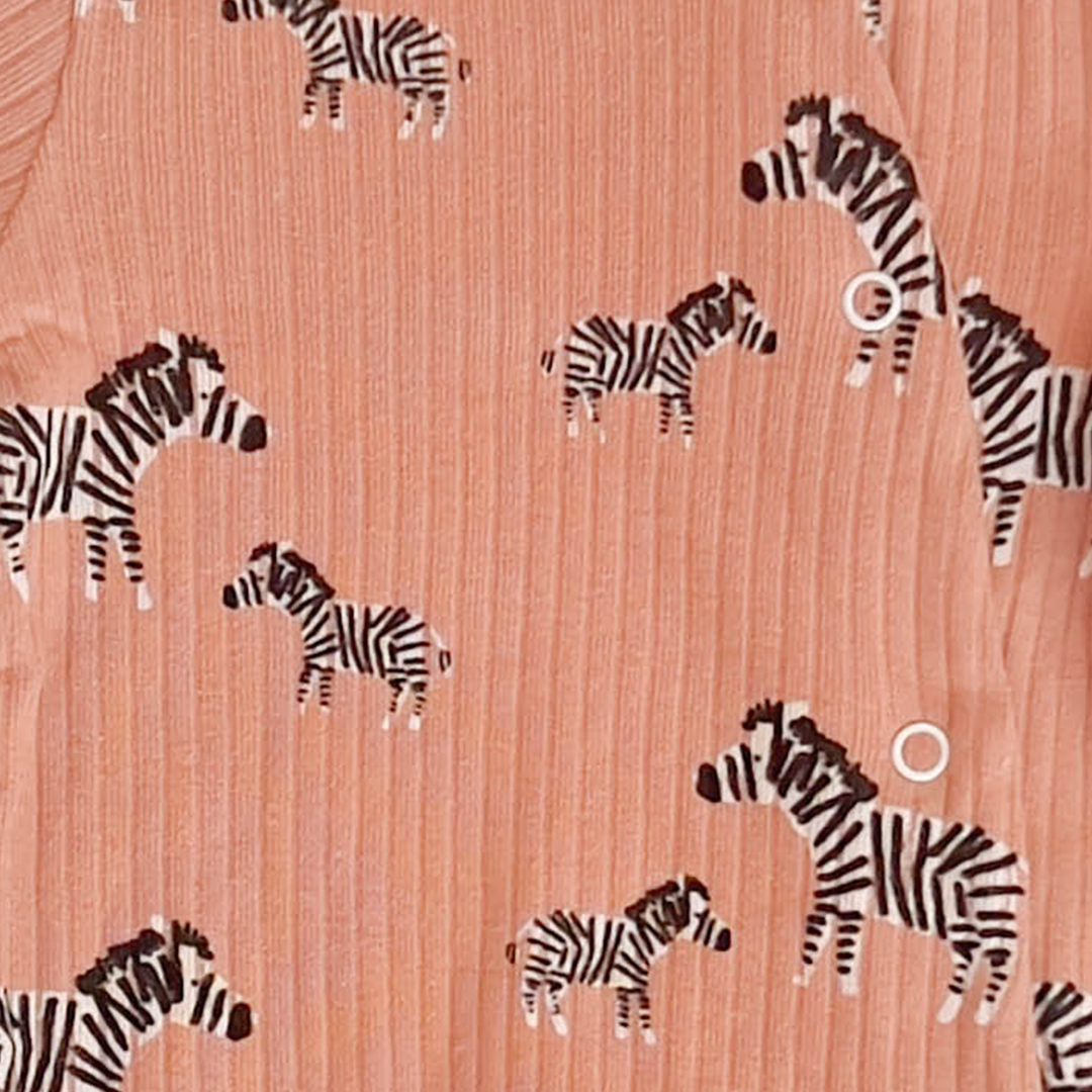 BROWN ZEBRA PATTERNED ROMPER