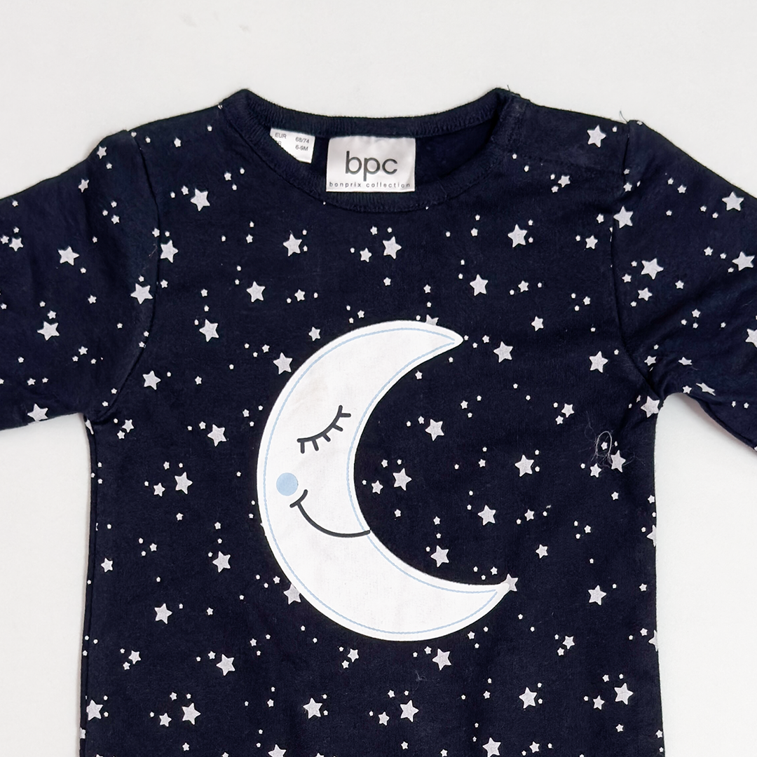 NAVY BLUE STAR PRINTED SLEEPSUIT