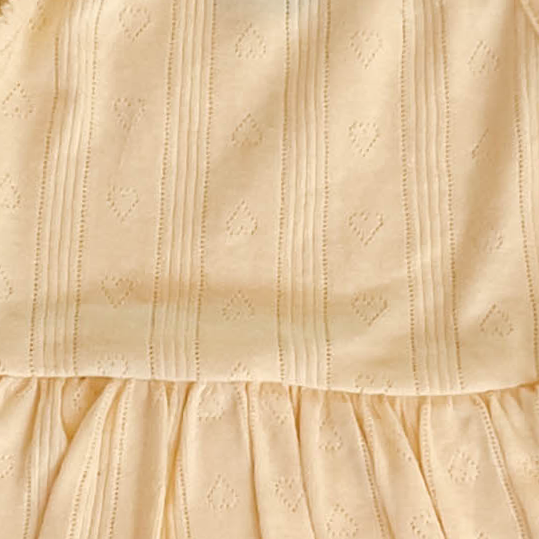 Baby Girl Dress in yellow Pointelle Cotton
