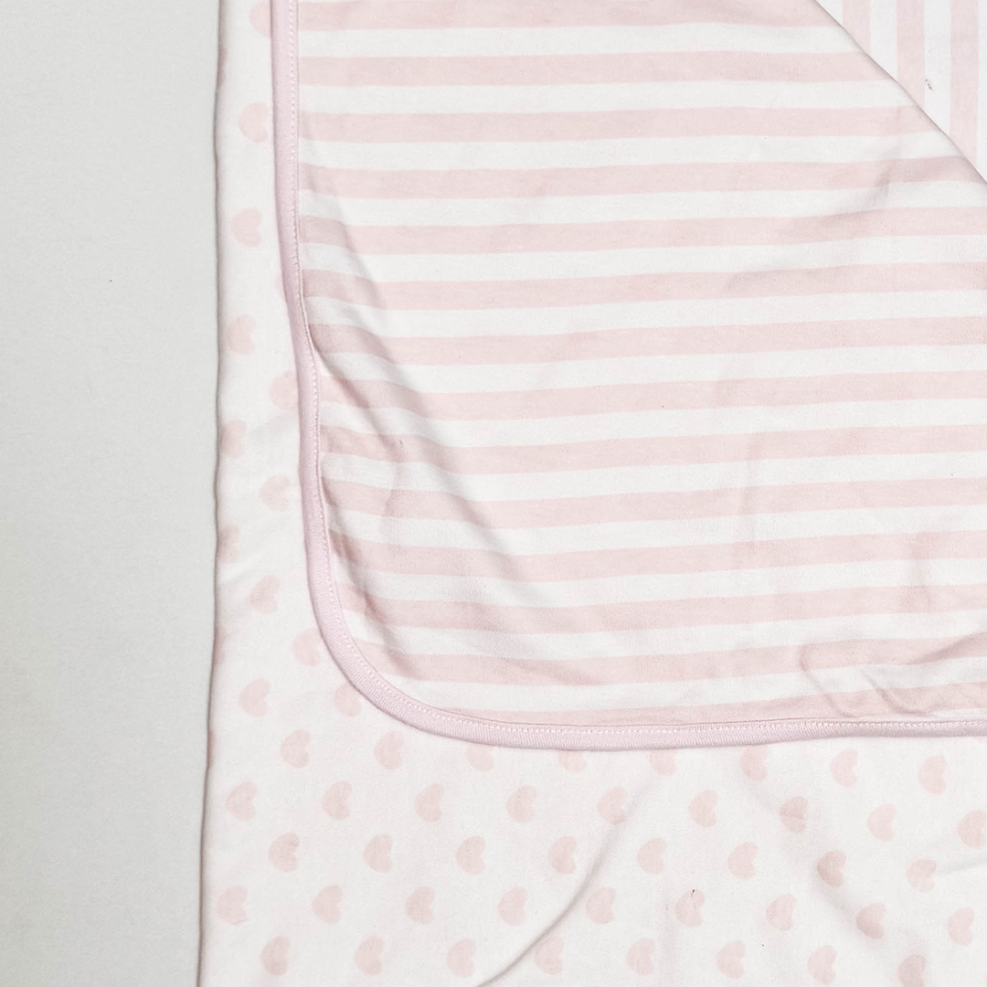 PINK LOVE AND STRIPED SWADDLE