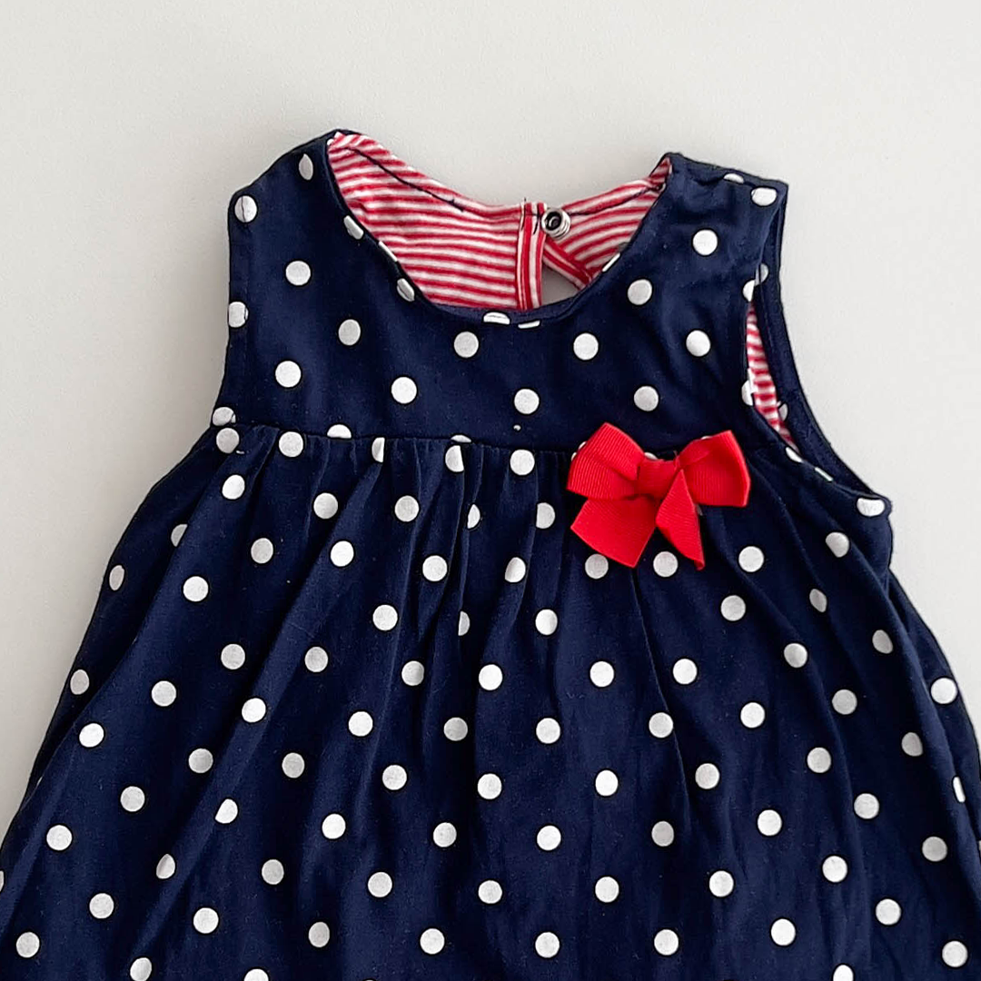 NAVY BLUE DOTED FROCK