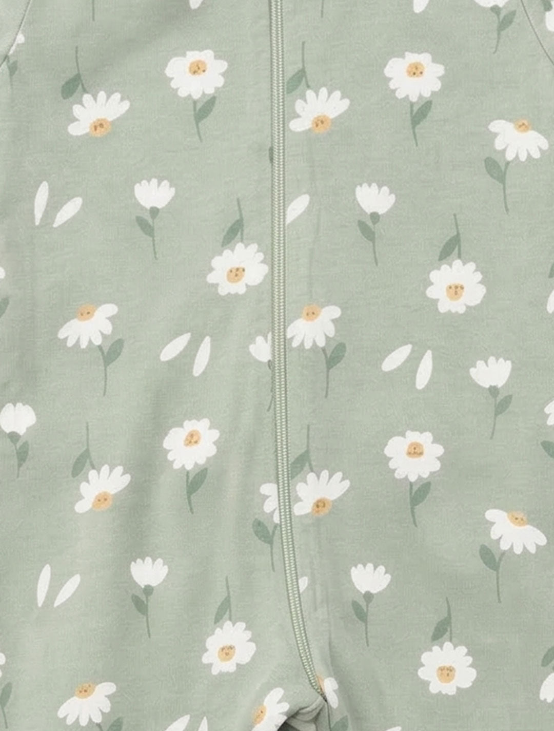 SAGE GREEN FLORAL ZIPPER SLEEPSUIT