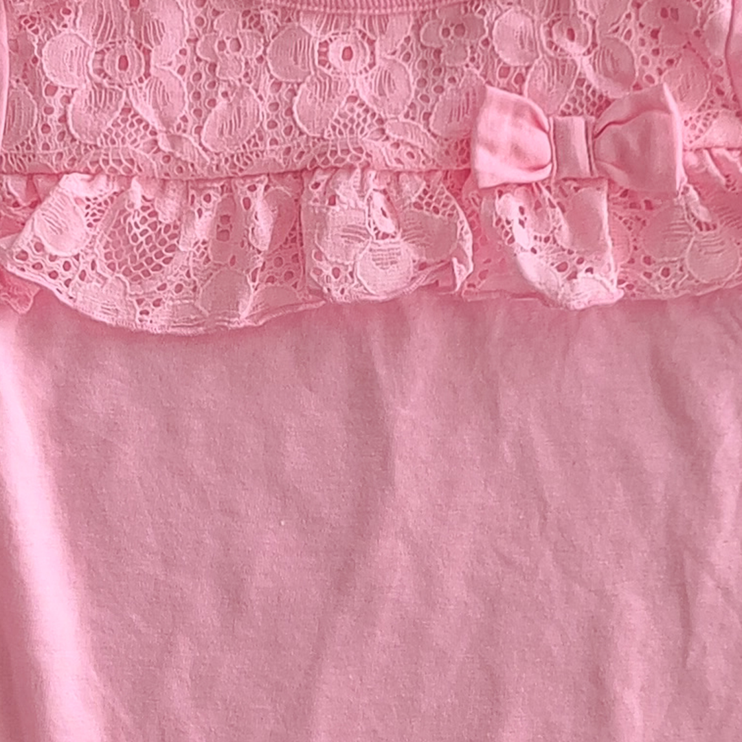 PINK LACE TRIM ONESIE