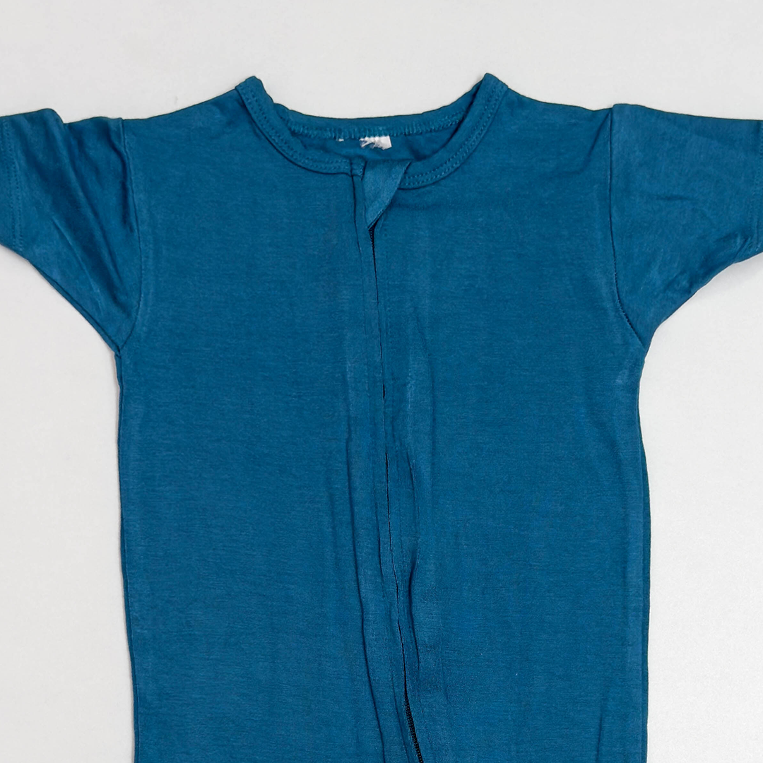 OCEAN BLUE VISCOUS ZIPPER JUMPSUIT