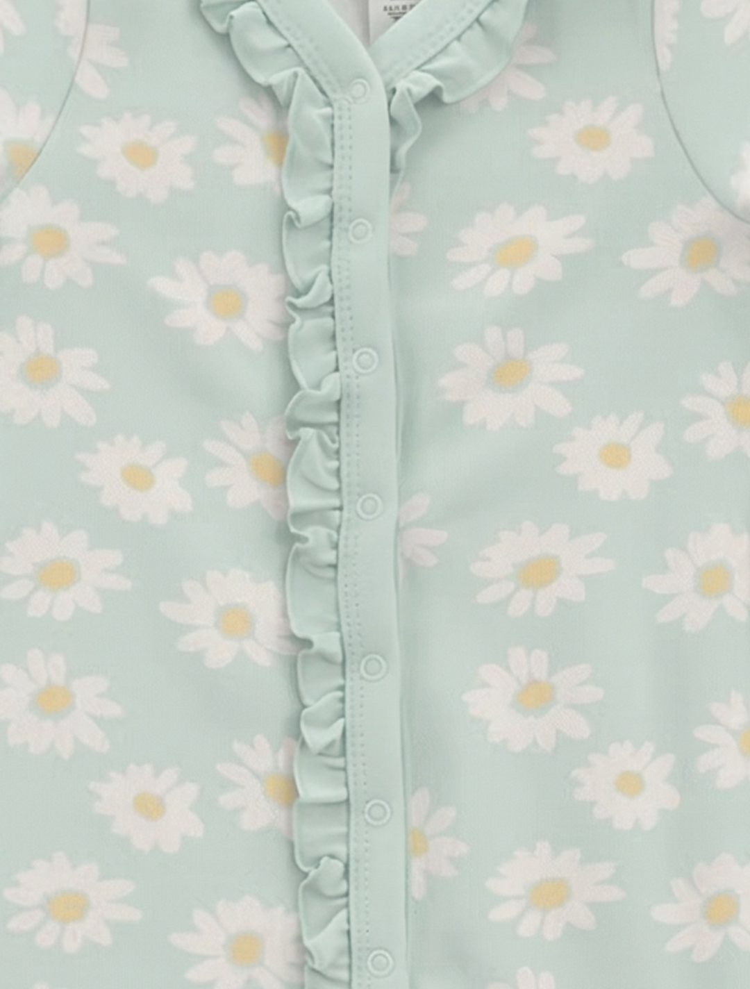 GREEN FLORAL RUFFLED ROMPER
