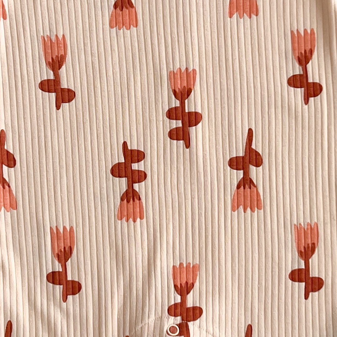 Unisex orange and beige romper