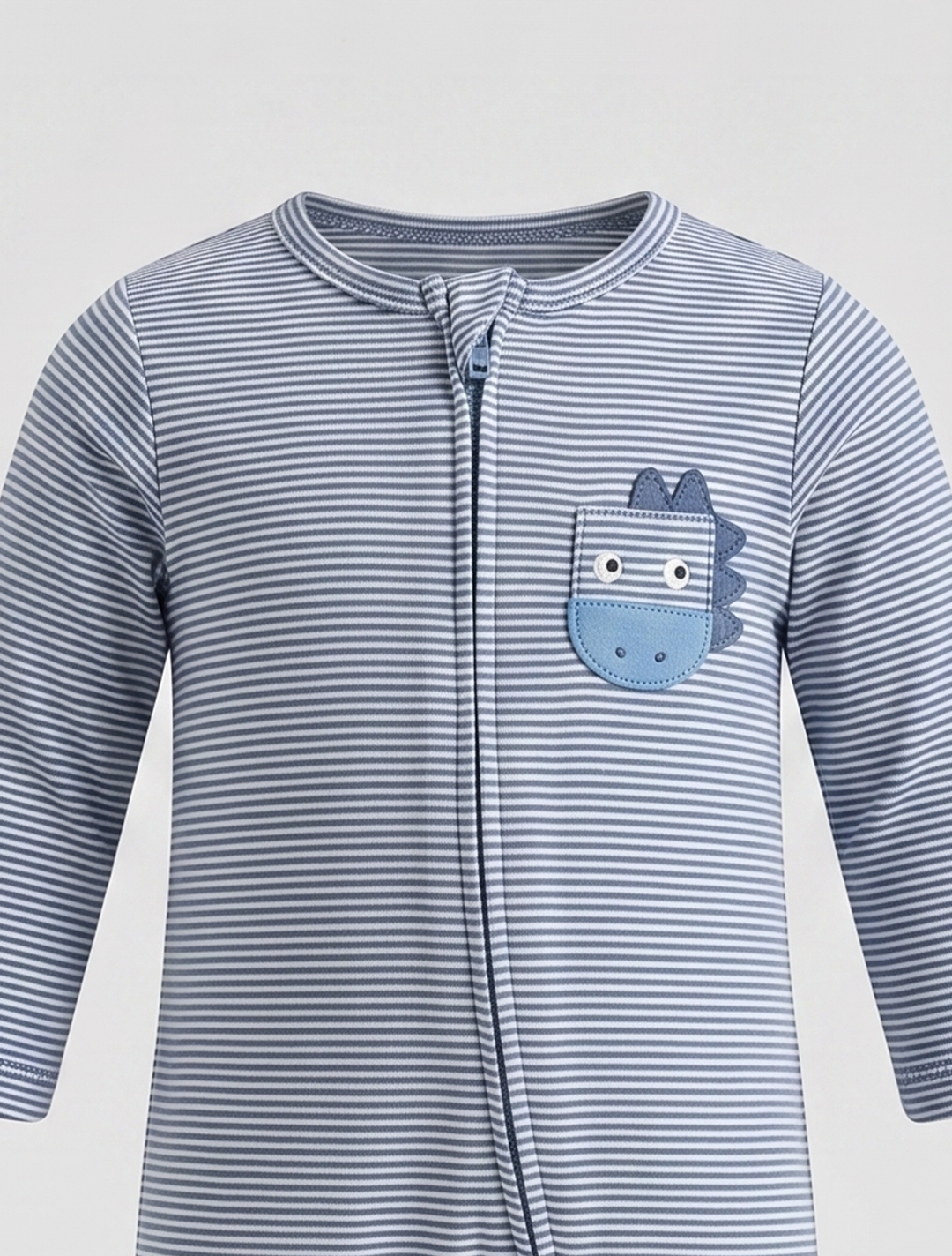 Navy blue striped sleepsuit