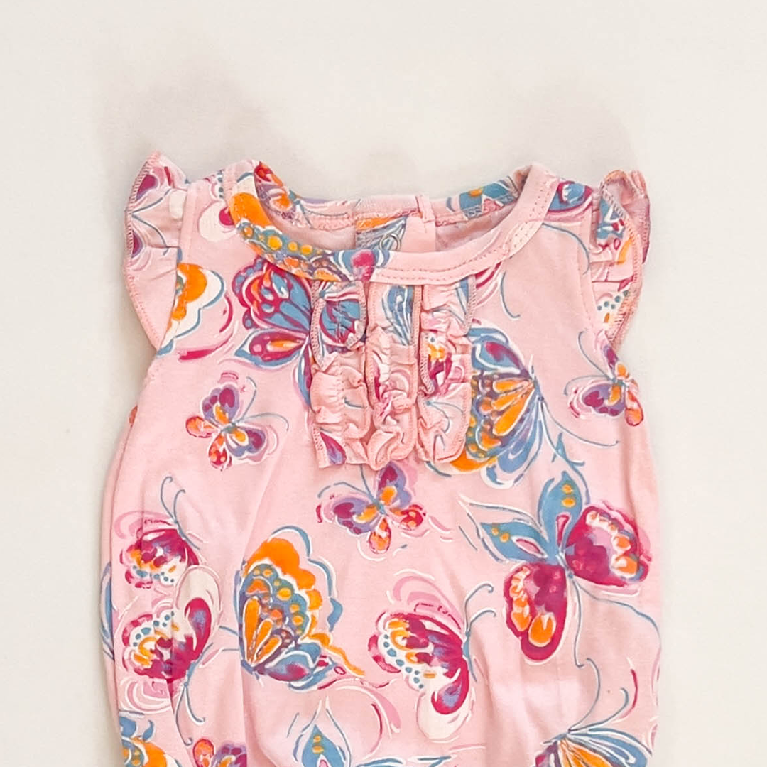 PINK BUTTERFLY PRINTED ONESIE