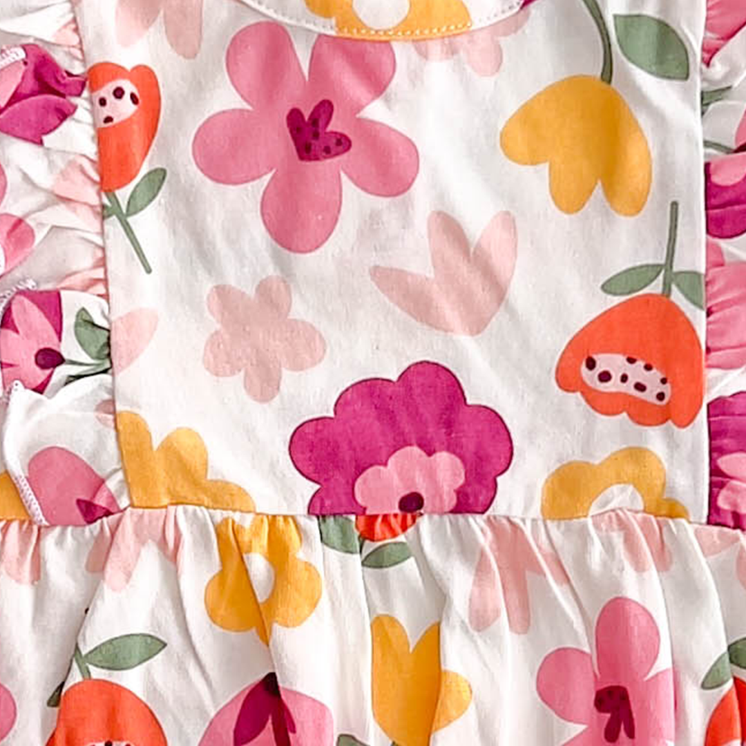 PINK RUFFLE SLEEVED ONESIE