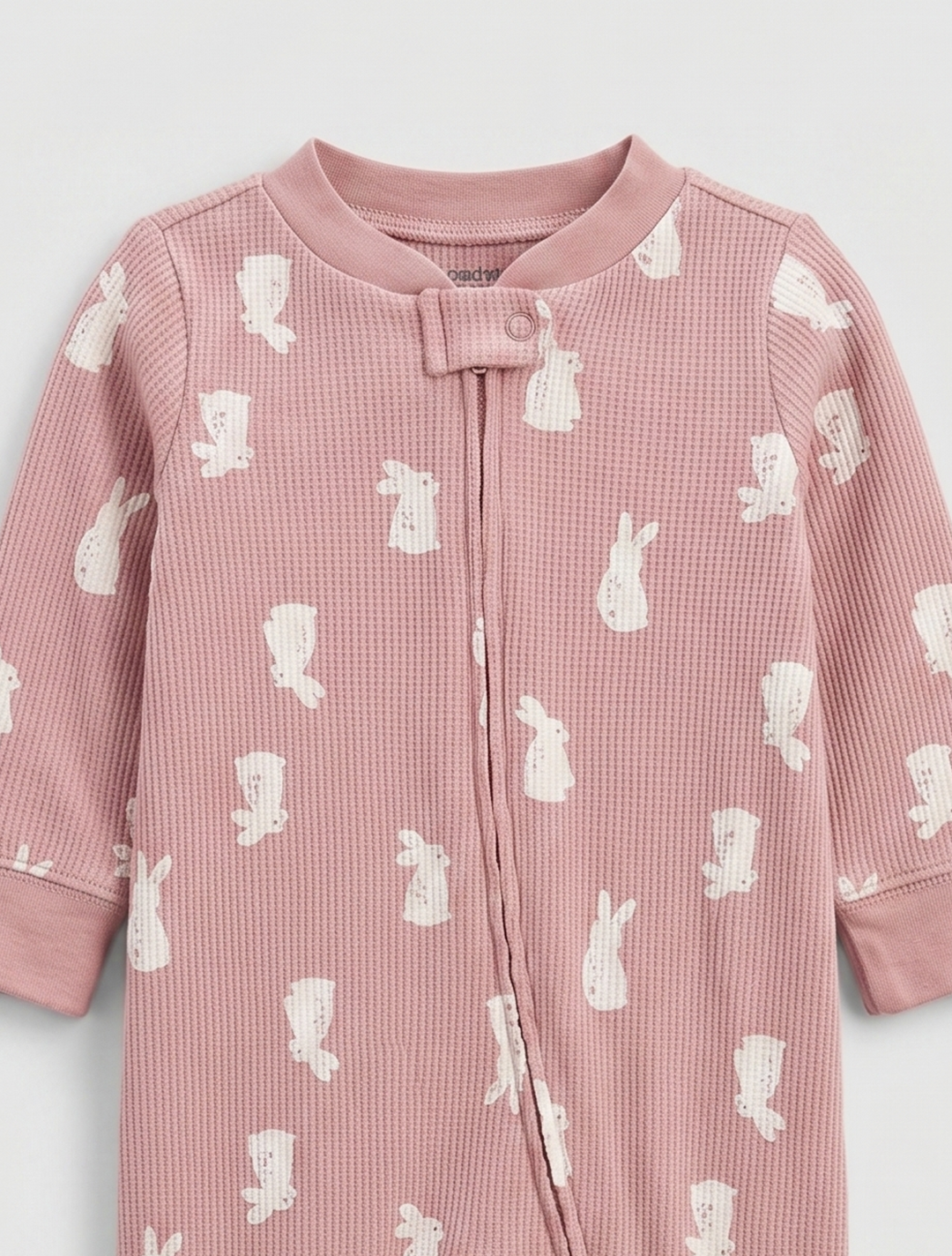 Dusty pink knitted zipper sleepsuit