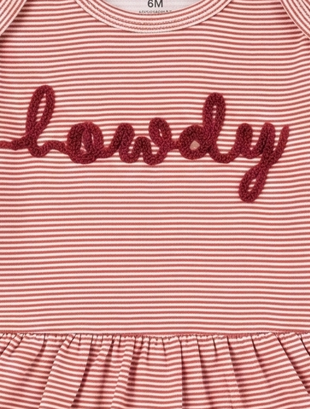 BROWN RED STRIPED SUNSUIT