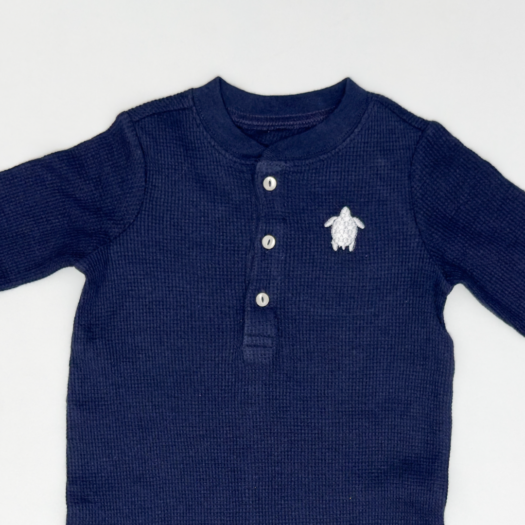NAVY BLUE KNITTED ROMPER