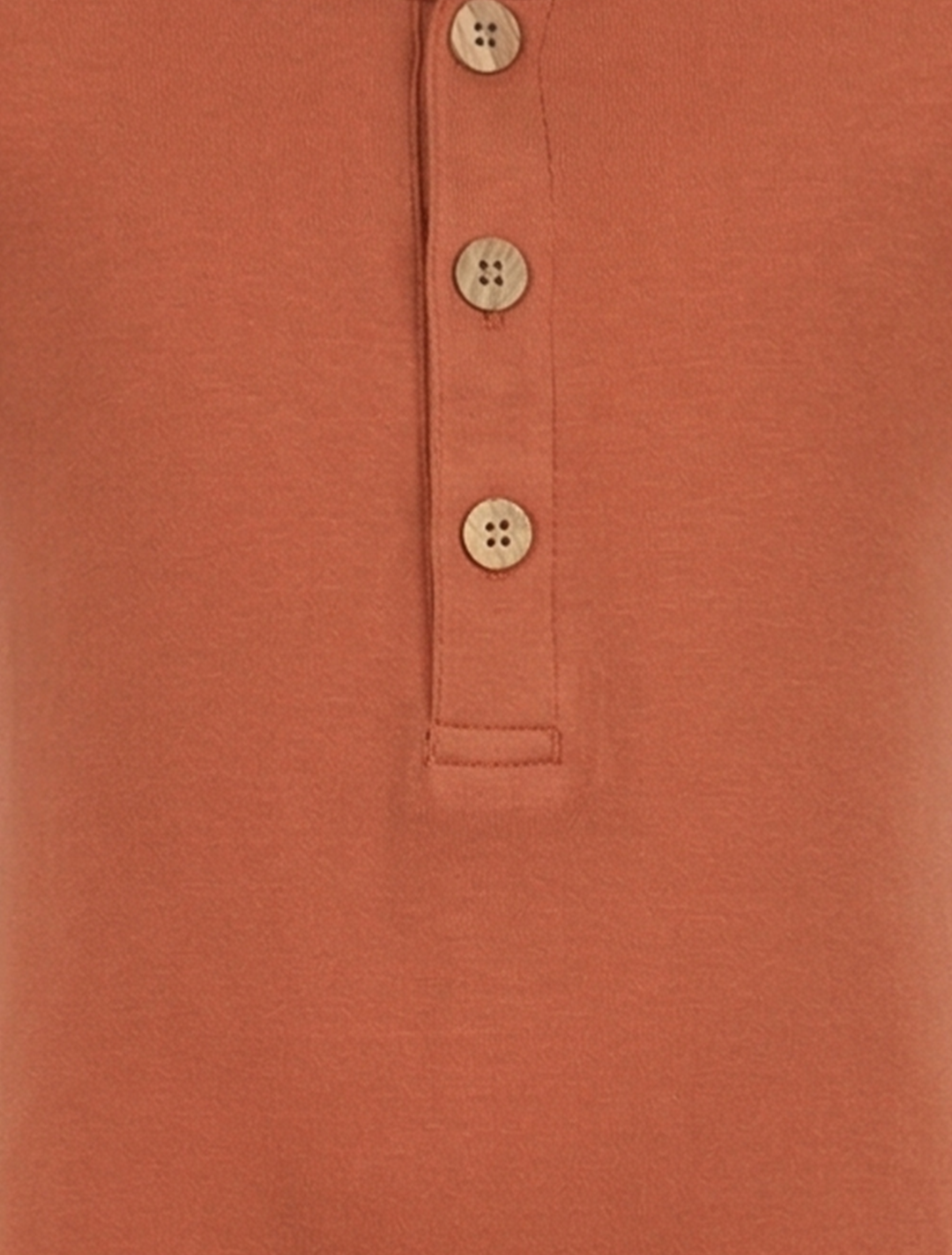 BRICK RED BUTTON ROMPER