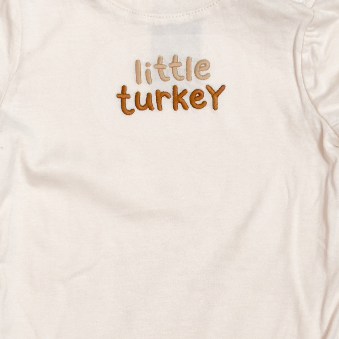 BEIGE LITTLE TURKEY ONESIE