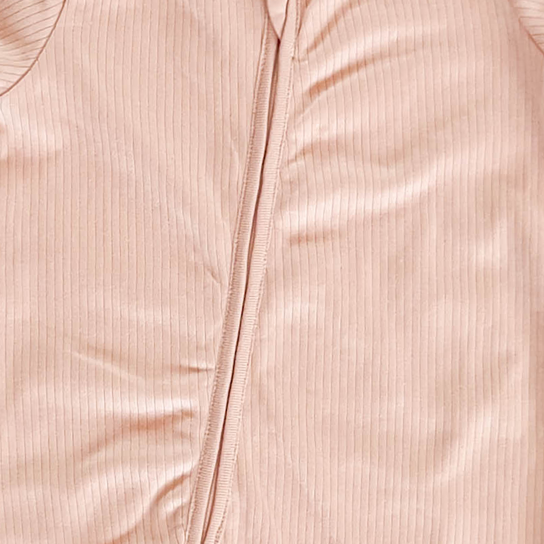 MELON ZIPPER RIBBED JUMPSUIT