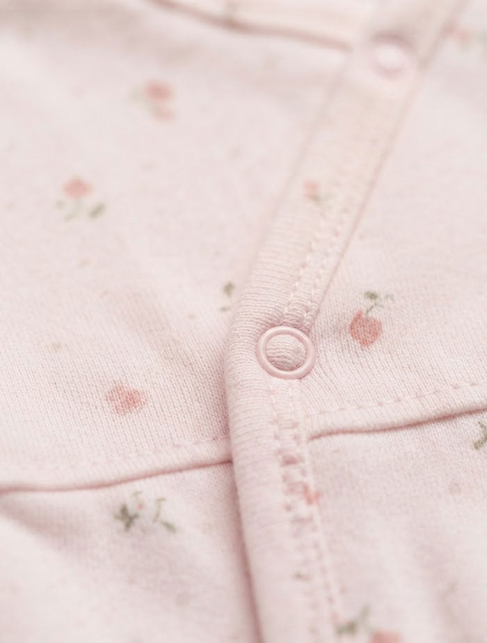 Pink floral pointelle wrap over sleep suit