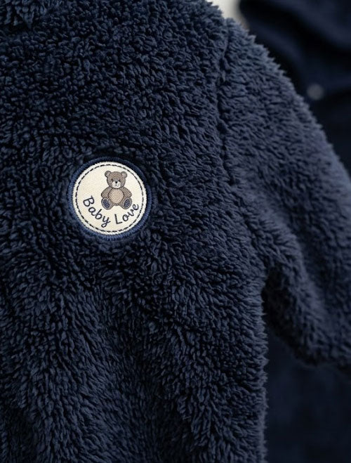 Fur Woven Full Sleeves Footed Hooded Winter sleepsuit
