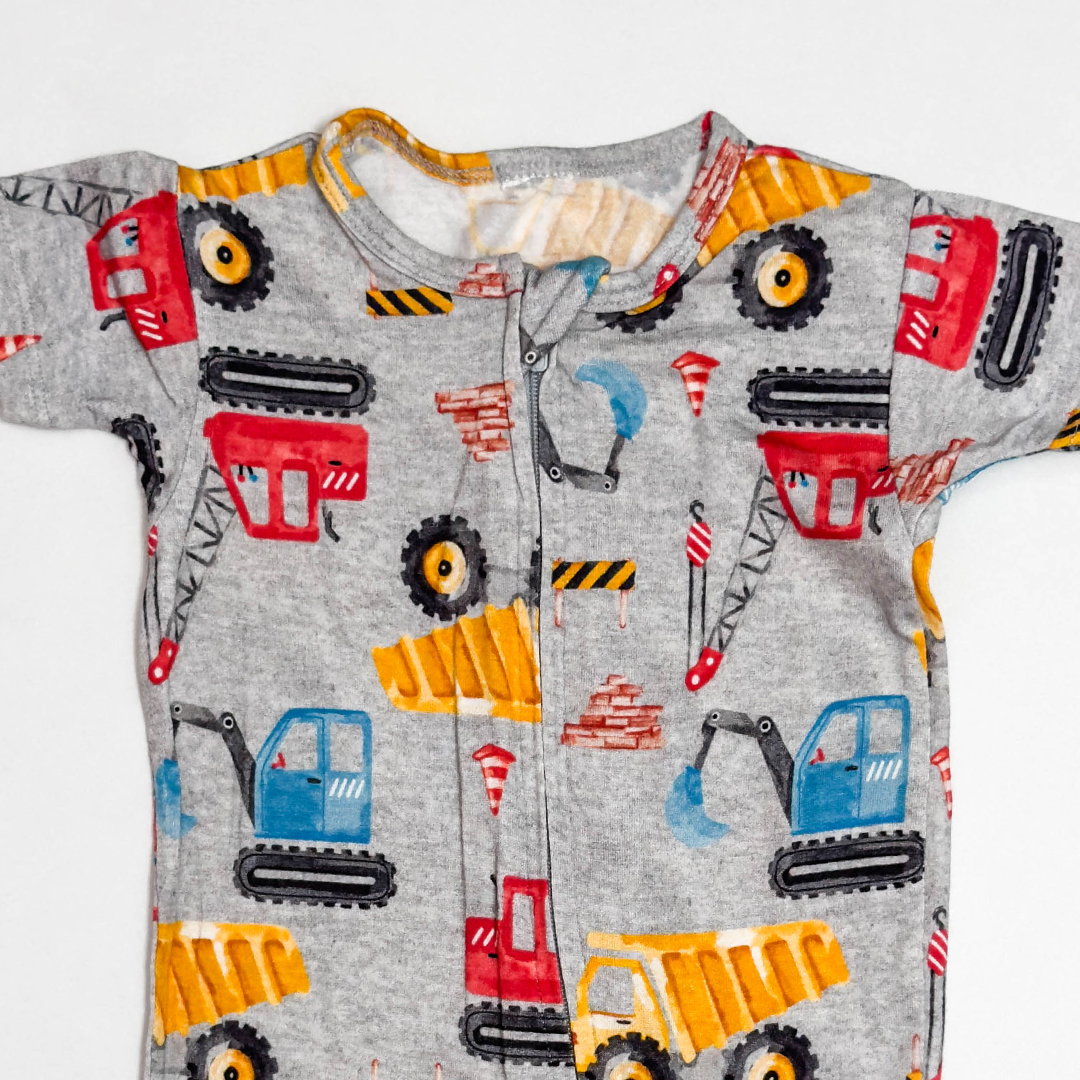 GREY PRINTED VISCOUS ZIPPER JUMPSUIT