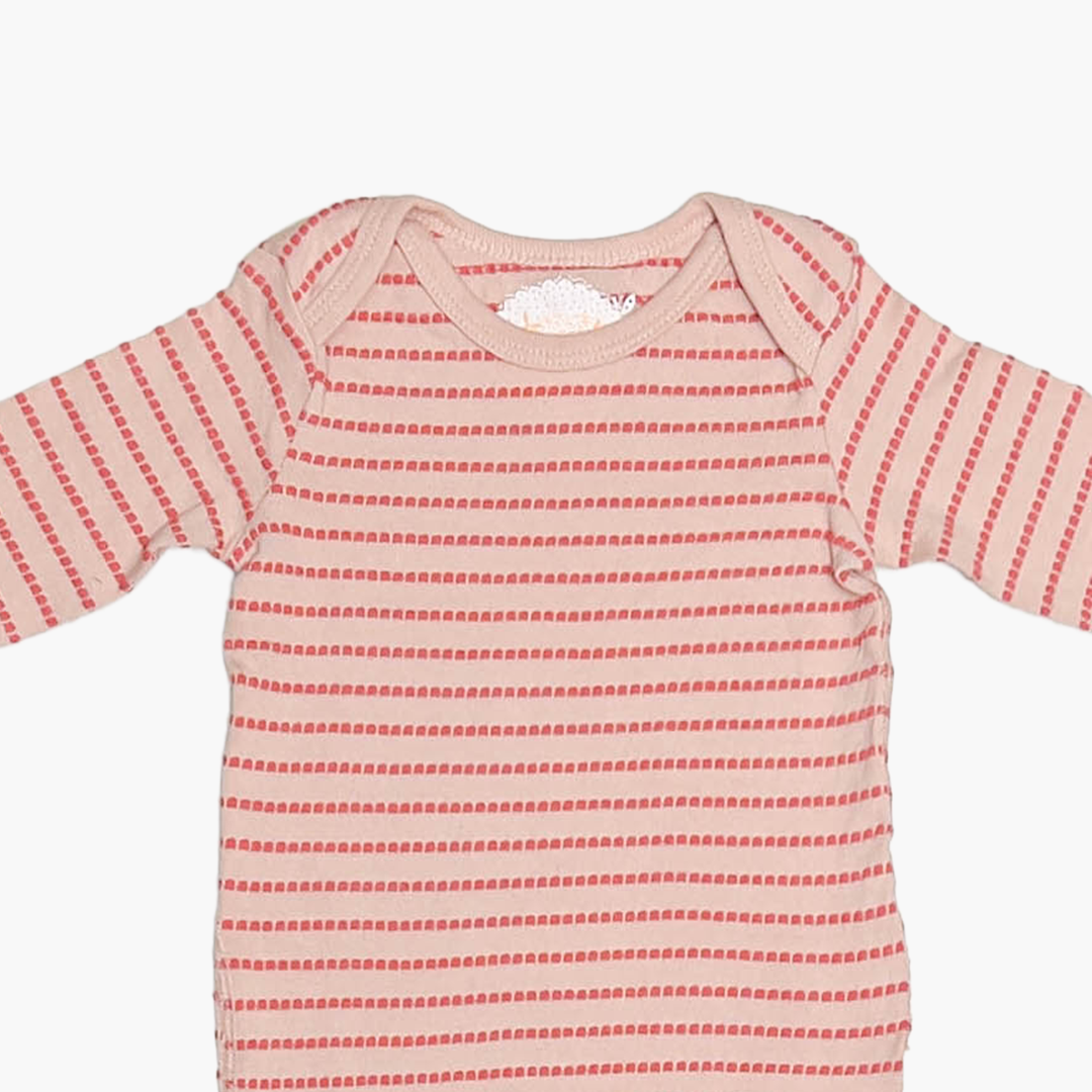 RED PATTERNED STRIPES ONESIE