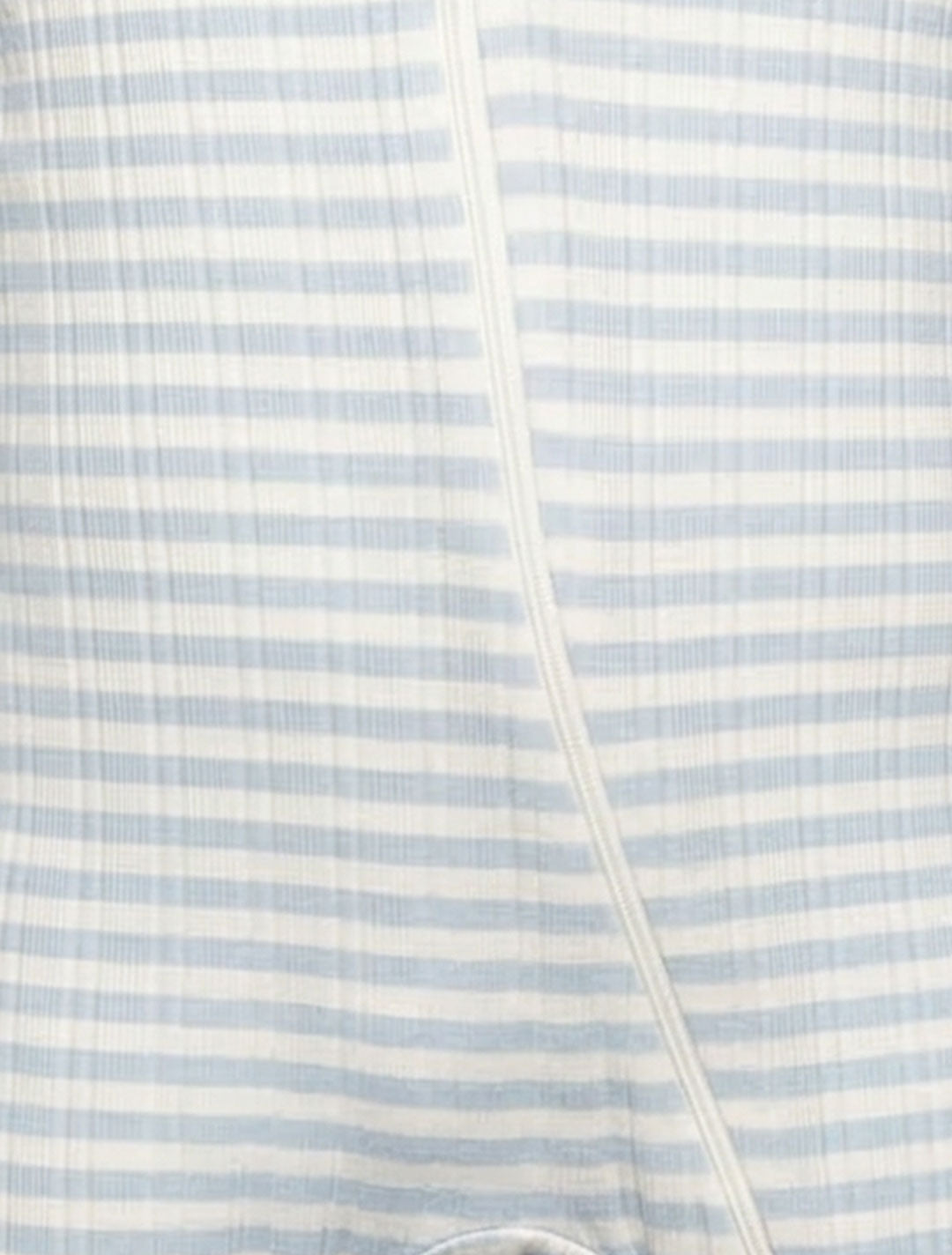 BLUE AND WHITE STRIPES RIBBED SLEEPSUIT