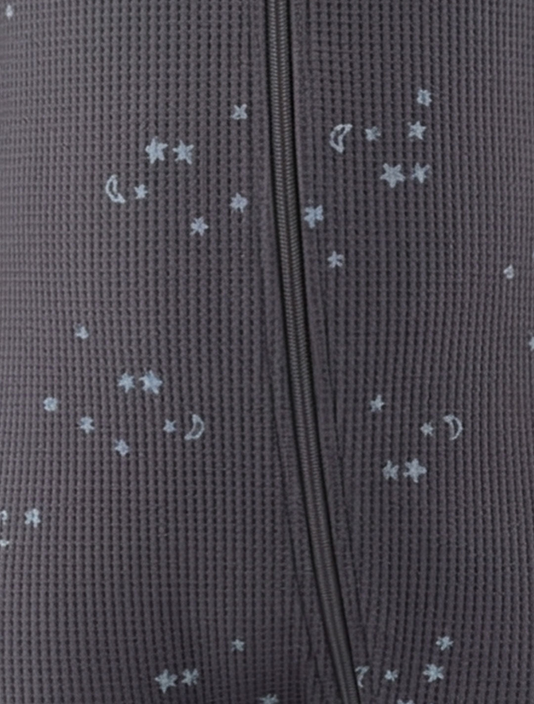 GREY KNITTED STAR ZIPPER SLEEPSUIT