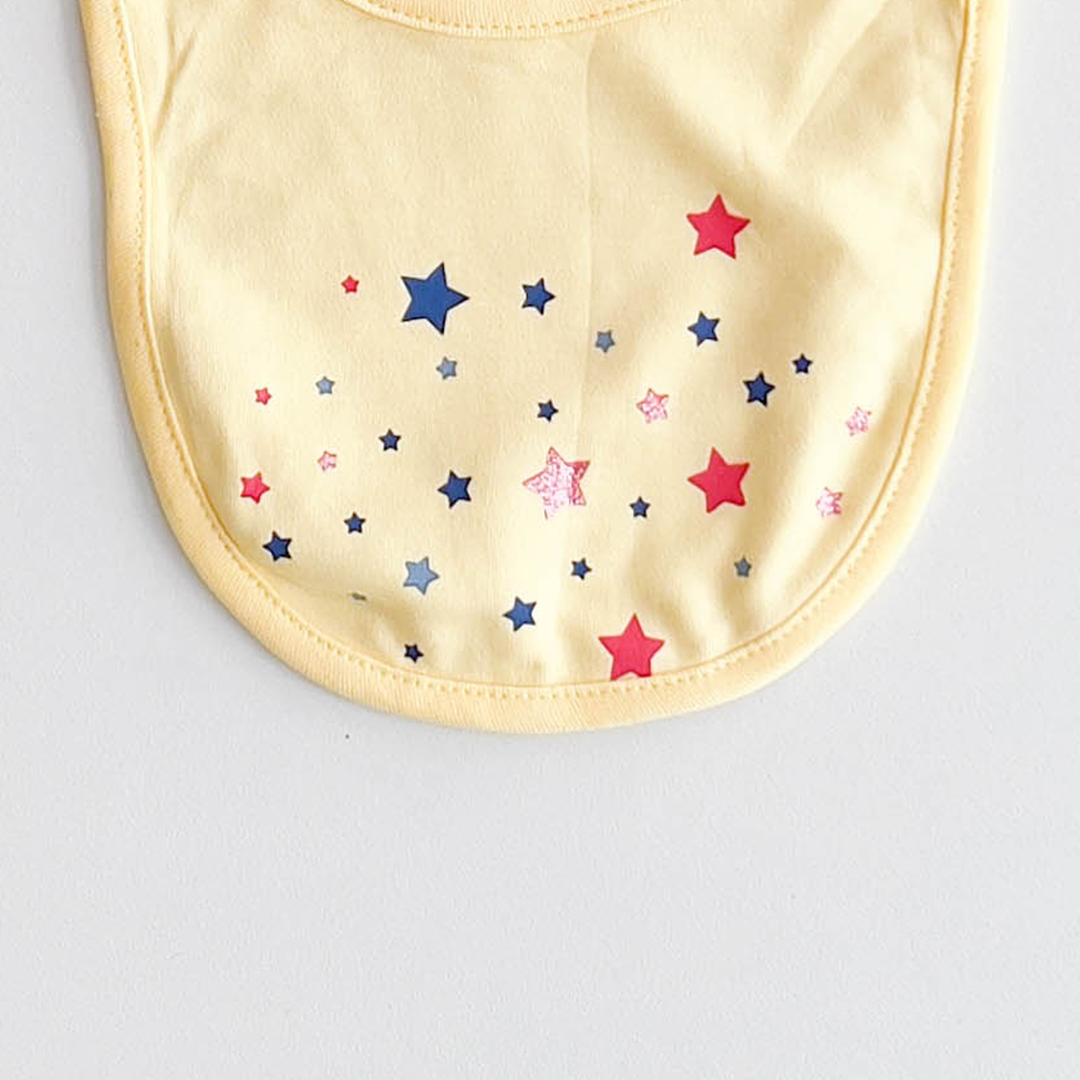 YELLOW STAR PRINT BIB