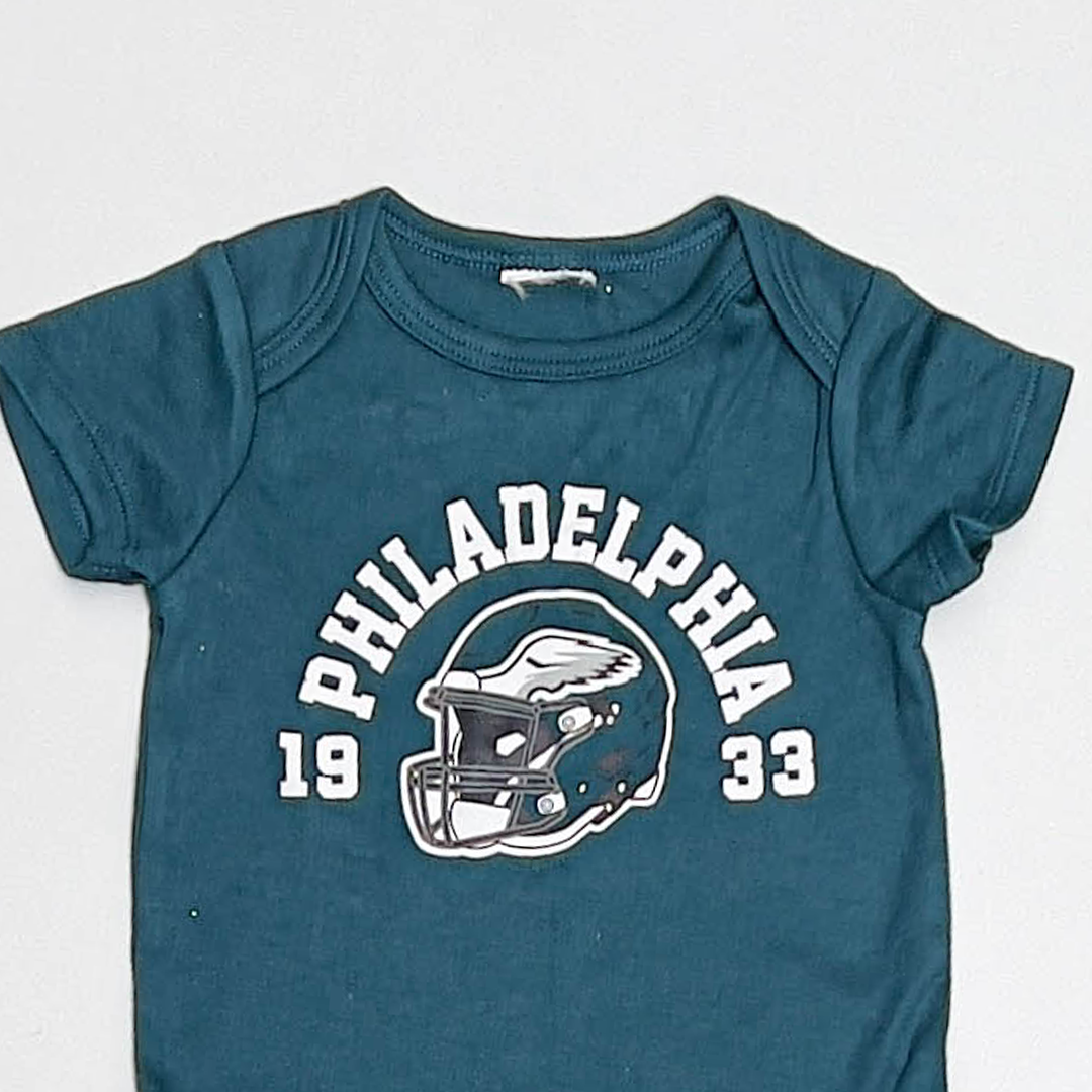 PRUSSIAN GREEN PRINTED ONESIE